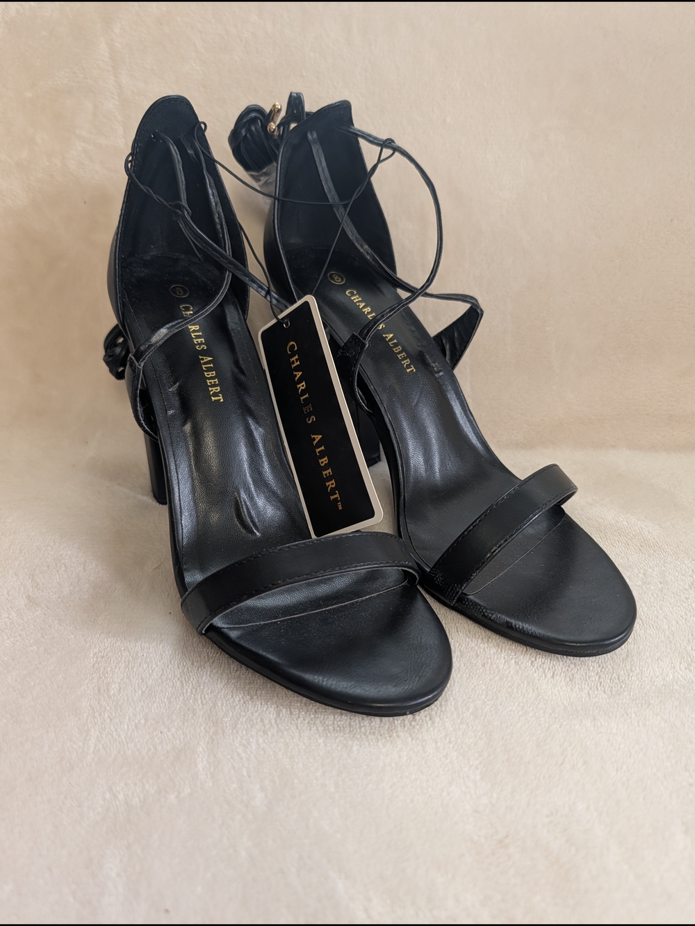 Charles Albert Women's Black Strappy High Heel Sandals